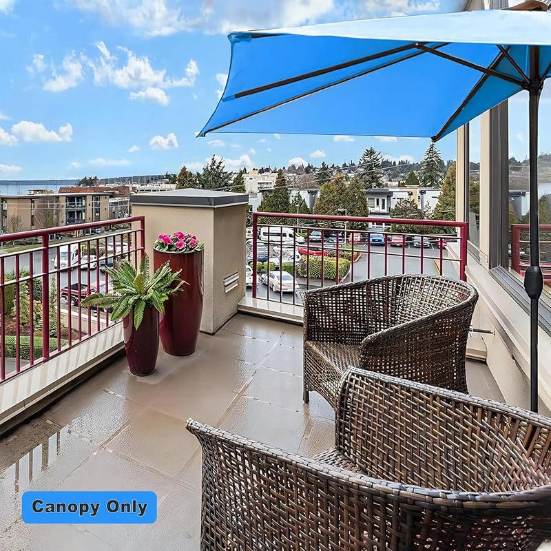 GLDDFDG Patio Umbrella Replacement Canopy - 9ft 5 Ribs Outdoor Half Umbrella Replacement Canopy, Table Market Yard Umbrella Replacement Top Cover for Garden/Deck/Pool & Beach (Only Canopy) - Image 2